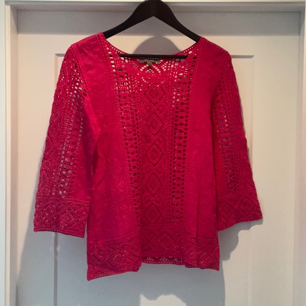 Women's Pink Lace Top